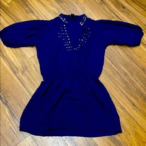 ANGIE Dark Blue Blouse